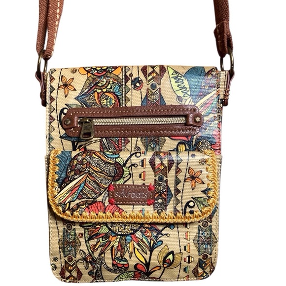 Sakroots | PEACE Owl Floral Crossbody Messenger Bag - Picture 1 of 12